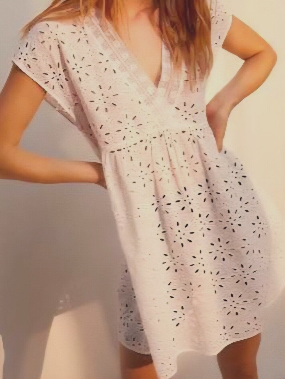 Sz S Aritzia Wilfred 100% Cotton La Boheme Misha Dress Eyelet White Dress
